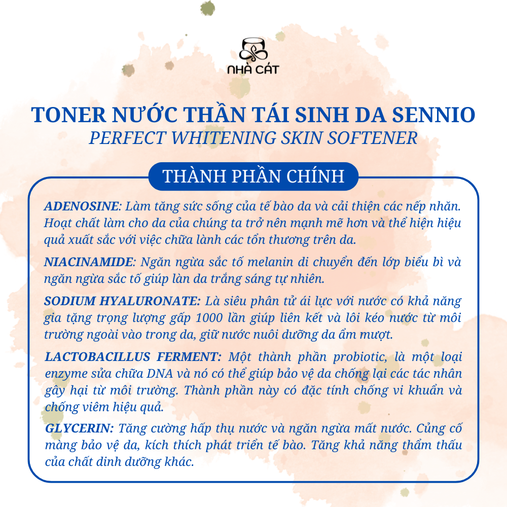 NƯỚC THẦN SE KHÍT LỖ CHÂN LÔNG SENNIO CẤP ẨM TÁI TẠO VÀ PHỤC HỒI DA - Hình ảnh 3