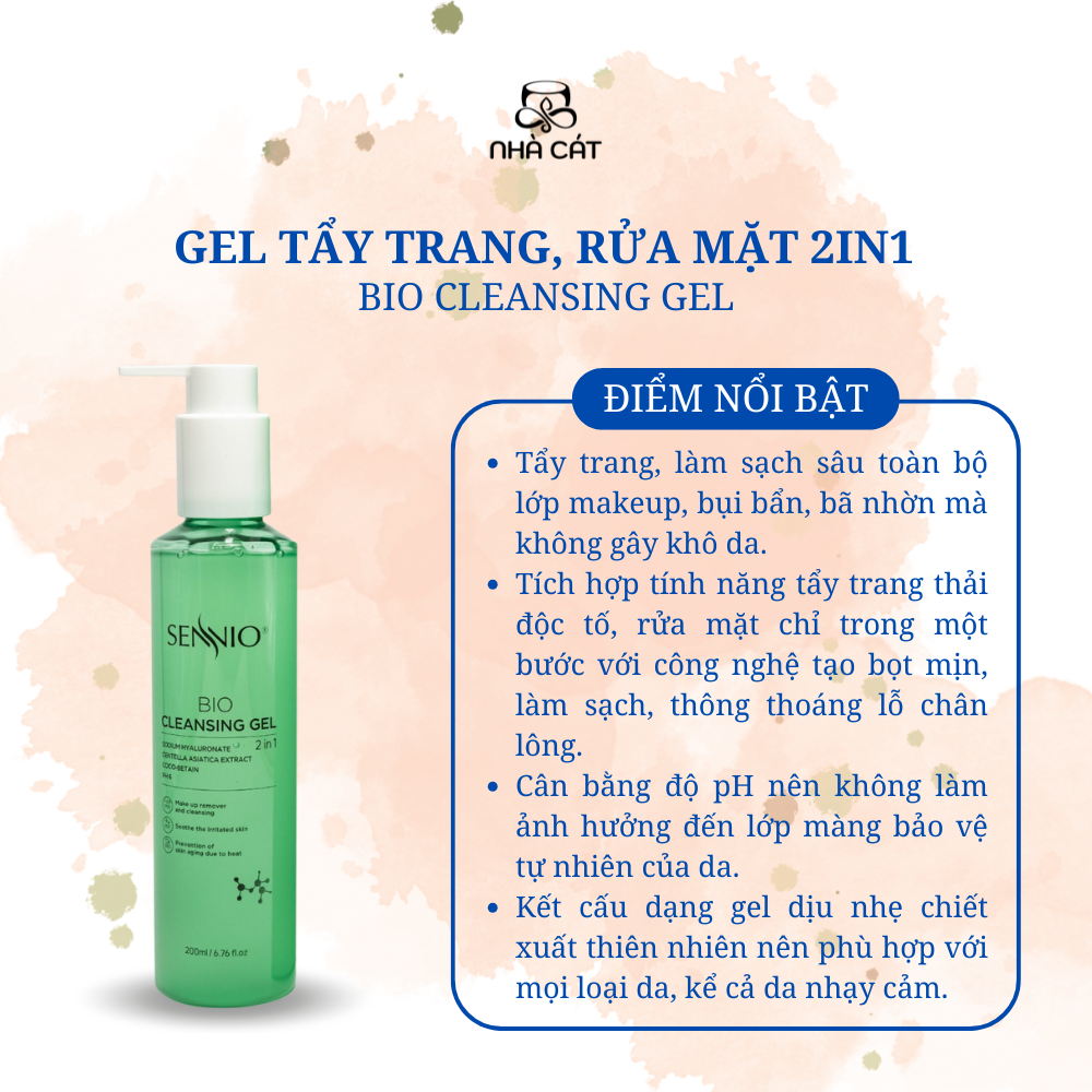 TẨY TRANG KHÔNG CỒN CHO DA DẦU MỤN THẢI ĐỘC 2 IN 1 SENNIO - Hình ảnh 2