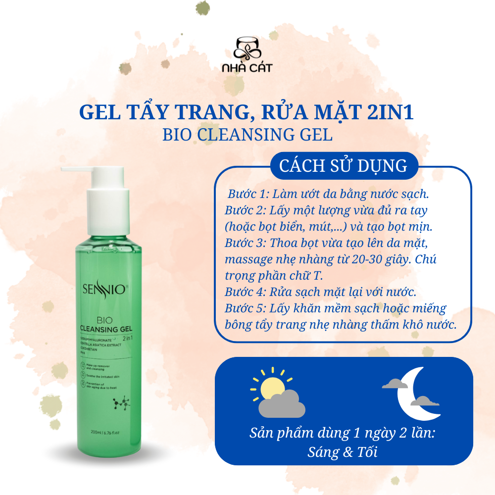 TẨY TRANG KHÔNG CỒN CHO DA DẦU MỤN THẢI ĐỘC 2 IN 1 SENNIO - Hình ảnh 5