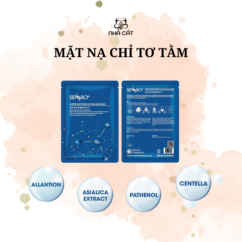MẶT NẠ CHỈ TƠ TẰM CẤP ẨM CĂNG BÓNG DƯỠNG TRẮNG PHỤC HỒI DA SENNIO - Hình ảnh 3
