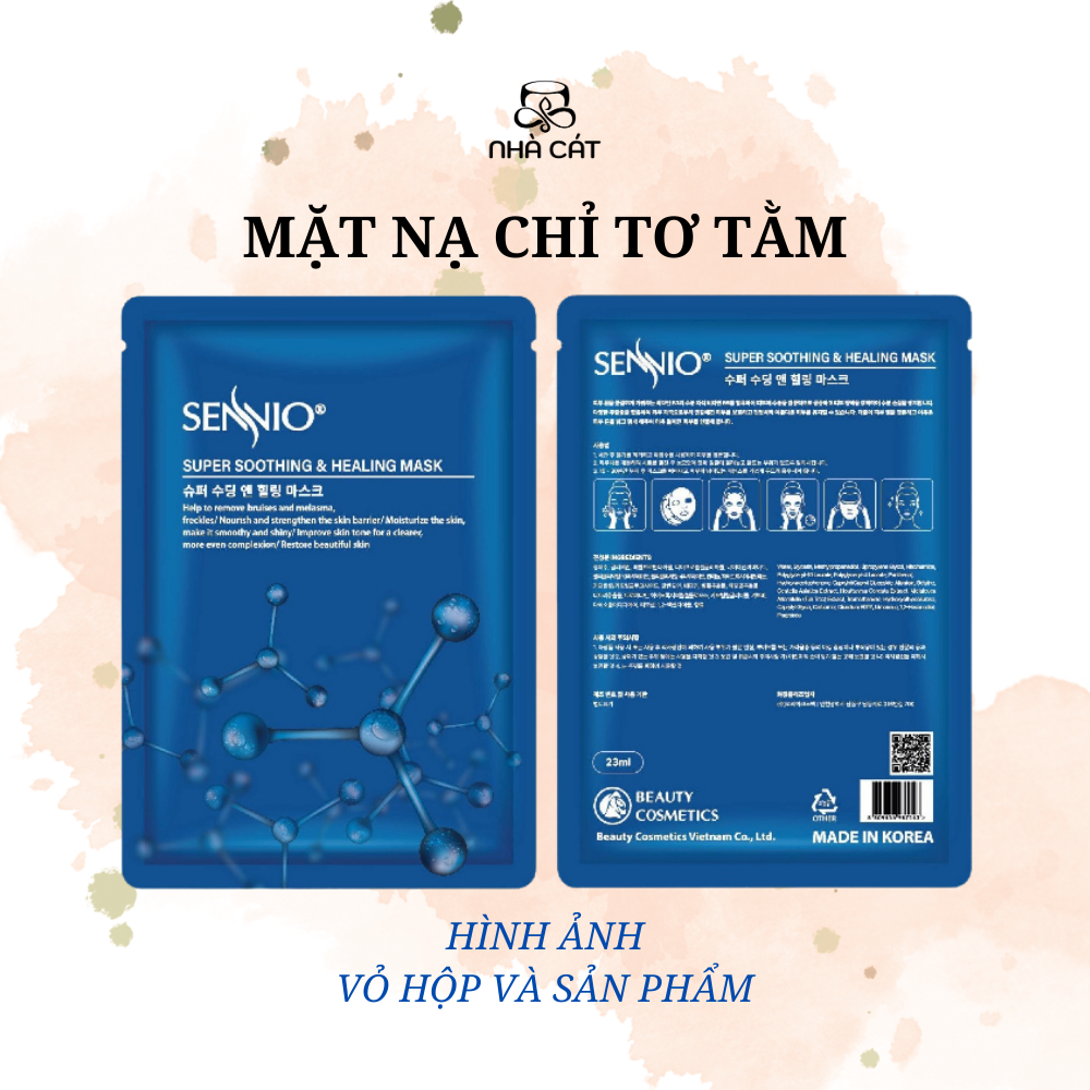 MẶT NẠ CHỈ TƠ TẰM CẤP ẨM CĂNG BÓNG DƯỠNG TRẮNG PHỤC HỒI DA SENNIO - Hình ảnh 5