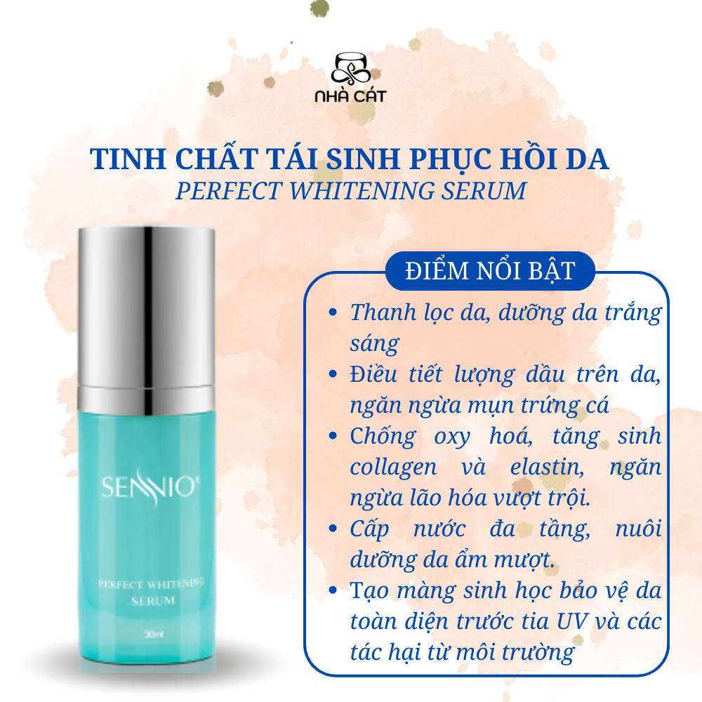 SERUM TRẮNG DA SENNIO DƯỠNG ẨM DA MẶT TÁI TẠO VÀ PHỤC HỒI DA - Hình ảnh 2